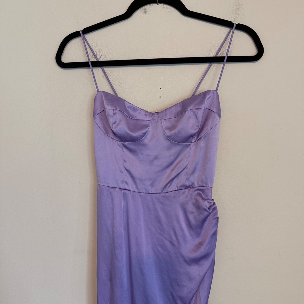 Reformation Marguerite Silk Midi dress 0 lilac purple cocktail wedding feminine - Picture 4 of 8